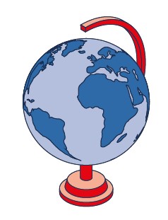 Illustrated image of a globe
